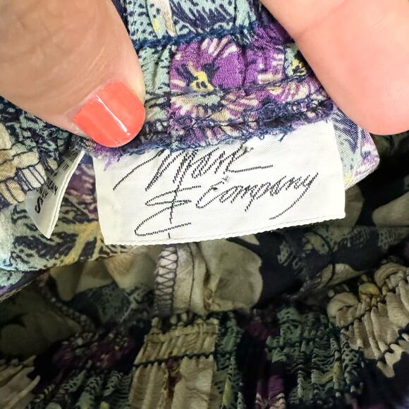 Mark‎ & Company Vintage Large Purple White floral print peg leg pants SMALL - Picture 5 of 6